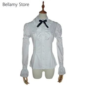 Sizin için yapılmış Özelleştirilmiş Klasik Lolita Beyaz Ayrılabilir kollu Bluz