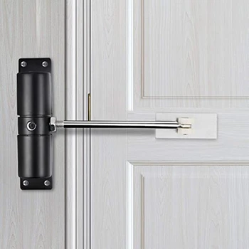 Kapı Closer ev siyah kemer tekerlek ayarlanabilir otomatik kapı kapanış ışık çinko alaşım bahar kapı Closer