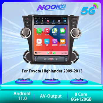 Toyota Highlander Kluger 2009 - 2013 için Android Araba otomobil radyosu Multimedya Oynatıcı Tesla Tarzı Ekran Carplay Video Kafa Ünitesi