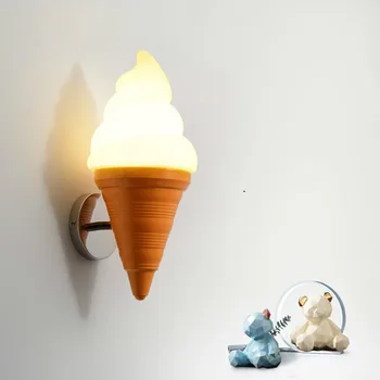 Dondurma Modern duvar lambası karton çocuk odası Bar led duvar ışık aplik armatürleri Arandelas Lampara Pared
