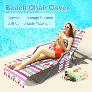 Plaj sandalyesi Kapak Havuzu Güneşlenme Şezlong Kapakları Yan Cepler ile Sadece Doğru Boyutu yüzme havuzları için uygun plaj güneşlenme