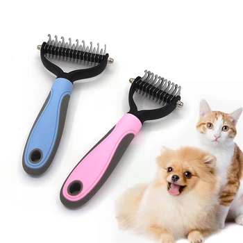 50 adet Bakım Tırmık Kediler ve Köpekler için Dematting Tarak 2 Taraflı Saç Temizleme Pet Kedi Köpek Açık Düğüm Bıçak Fırça Aracı Giyotin
