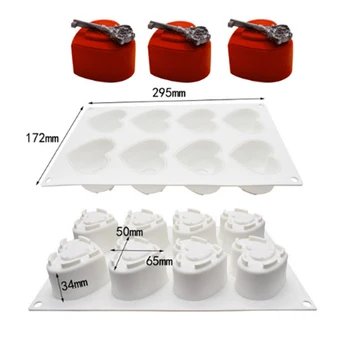 2021 Kavite 3D Şekli Kalp silikon kalıp Pişirme için Silikon Kek Kalıbı Bakeware Tatlı Mousse Kalıpları Formları Damla Nakliye