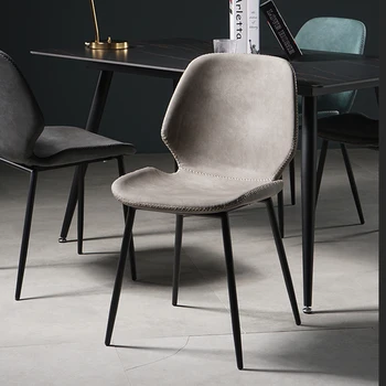 Modern Yemek Sandalyesi Siyah Metal Bacaklar Rahat İskandinav yemek sandalyeleri Lüks Ücretsiz Kargo Sillas De Comedor Ev Mobilyaları