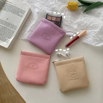 Ins saklama çantası PU bozuk para cüzdanı Basit Taşınabilir Mini Ruj saklama çantası Kadın Sıhhi pamuklu çanta Veri Kablosu saklama çantası