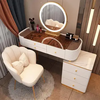 İskandinav makyaj masası aynalı tuvalet masası Şifoniyer Yatak Odası Lüks Makyaj Masası Çekmeceli Makyaj Masası yatak odası mobilyası