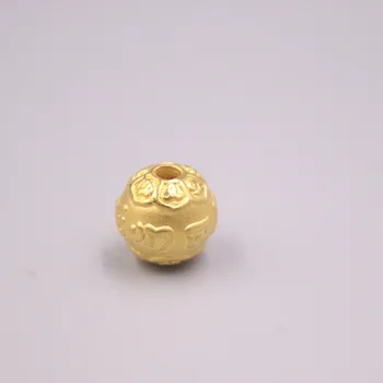 DİY Bilezik Altın Kadınları İçin 1 adet Gerçek 24K Sarı Altın Kolye Sutra Lotus Desen Altın Kolye 1-1/11 Boncuk.1 g