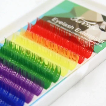 0.1 mm bireysel Mix Renkler C / D Kıvırmak Kirpik Doğa Yumuşak Şeker Renk Sahte Kirpik Uzatma Göz Makyaj Renkli Yanlış Kirpik