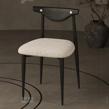 Özelleştirilmiş İskandinav Katı ahşap Yemek Sandalyesi Modern Stil Metal Rahat Geri Tasarımcı Kaşmir Mobilya Sedie Da Pranzo XF116YH