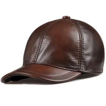 SVADİLFARİ Toptan 2018 Bahar Hakiki Deri Ayarlanabilir Katı Deluxe Beyzbol Topu Kap marka yeni erkek şapka / kapaklar Adam / kadın