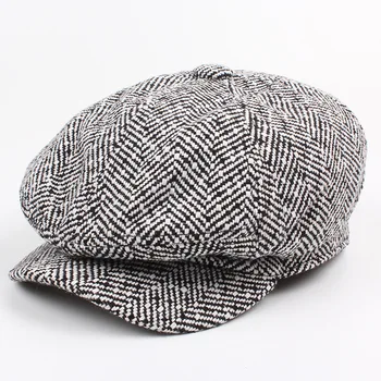 2021 Sonbahar ve Kış Sekizgen Şapka Newsboy Şapka Bere Moda erkek Doruğa Kap Moda Rahat İleri işkembe Şapka