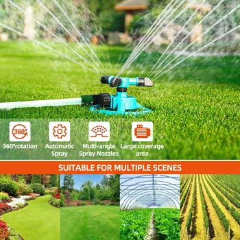 360 Dişli Sürücü Otomatik Sulama Sistemi Dönen Bahçe Çim Su Sprinkler Sistemi Çim Memesi Sulama Malzemeleri Çiftlik Kiti