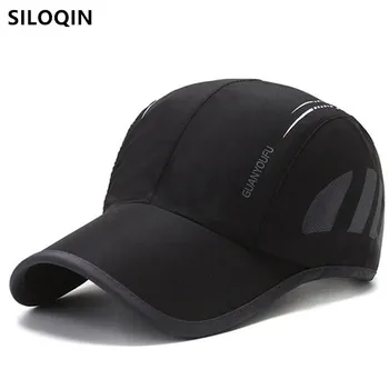 SILOQIN Erkek Kadın file şapka Yaz Ultra-ince Nefes Beyzbol Kapaklar Snapback Şapka Kemik Ayarlanabilir Boyutu Çift Spor Kap Yeni