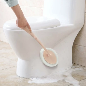 1 Adet Taşınabilir Tuvalet Fırçası Çok Fonksiyonlu Sünger Uzun Saplı Küvet Zemin Ev Temizlik Banyo Temizleme Fırçası