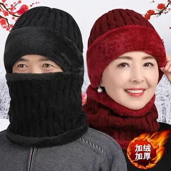 Yeni Orta Yaşlı ve Yaşlı Şapka Kış Artı Kadife Kalınlaşma Şapka anneler Yün Copss Kış Sıcak Kapaklar