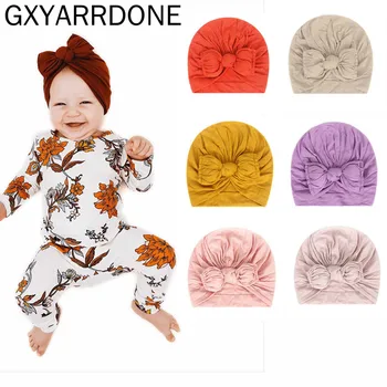 2021 Yay Bebek Şapka Kızlar için Pamuk Bebek Bere Türban Şapka Toddler Fotoğraf Sahne Bebek Kaput Bebek Kap Aksesuarları