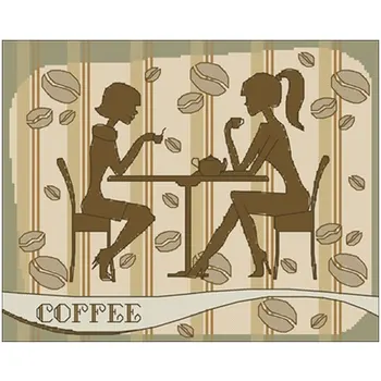 Kahve kız desenler Sayılan Çapraz Dikiş 11CT 14CT 18CT DIY Çapraz dikiş kitleri Nakış İğne Setleri ev dekor