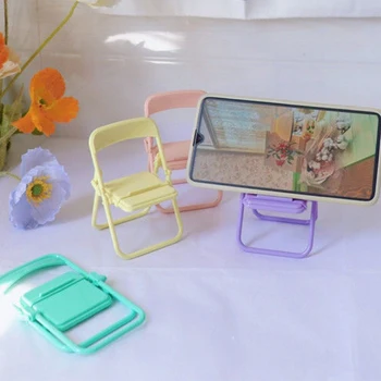 Komik Sandalye Katlanabilir Masa Cep telefon tutucu Destek Standı Depolama Masaüstü Dekoratif Telefon Aksesuarları Evrensel döner bağlantı ayağı