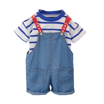 Yeni Yaz Kısa Kollu Çocuk Giyim Bebek Erkek Kız Moda T Shirt Şort 2 adet / takım Çocuklar Bebek Giysileri Rahat Eşofman