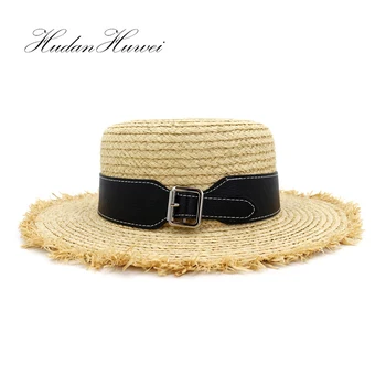 Yaz kadın Şapka Ağız Bayan Rafya Plaj güneş şapkası Rahat Panama Hasır Şapka Erkek Kap güneşlik kapağı Erkek Plaj Tatil